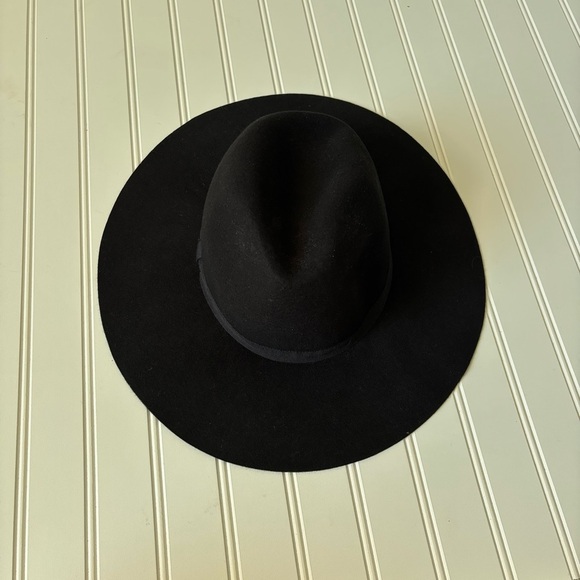 J. Crew | Women's Wide-Brimmed Italian Wool-Felt Hat Size M/L Black NWT - Picture 2 of 8
